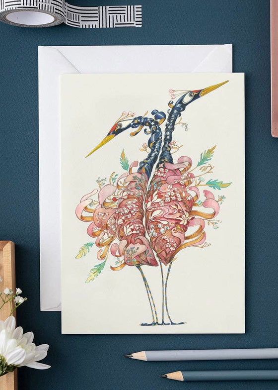 The DM Collection | Two Cranes Greetings Card