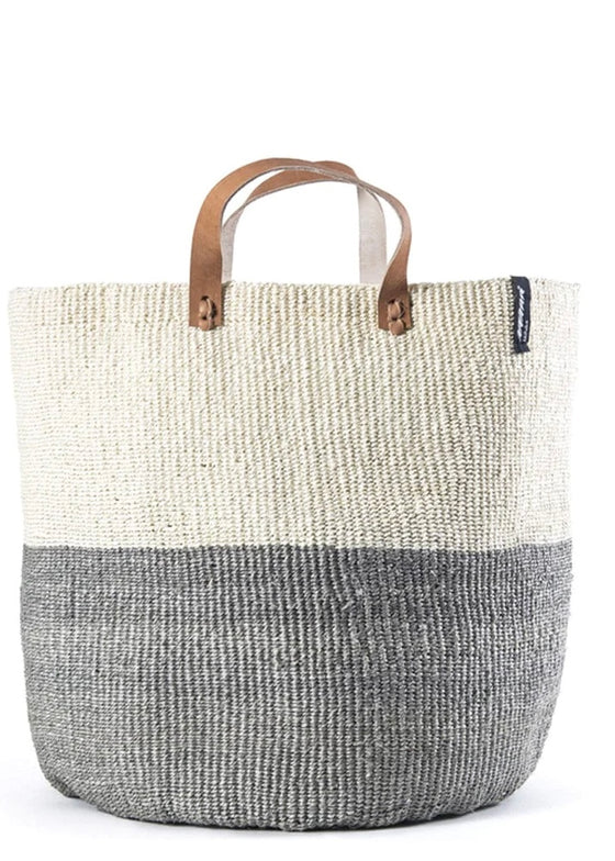 Mifuko - Kiondo market basket | Natural and light grey duo L