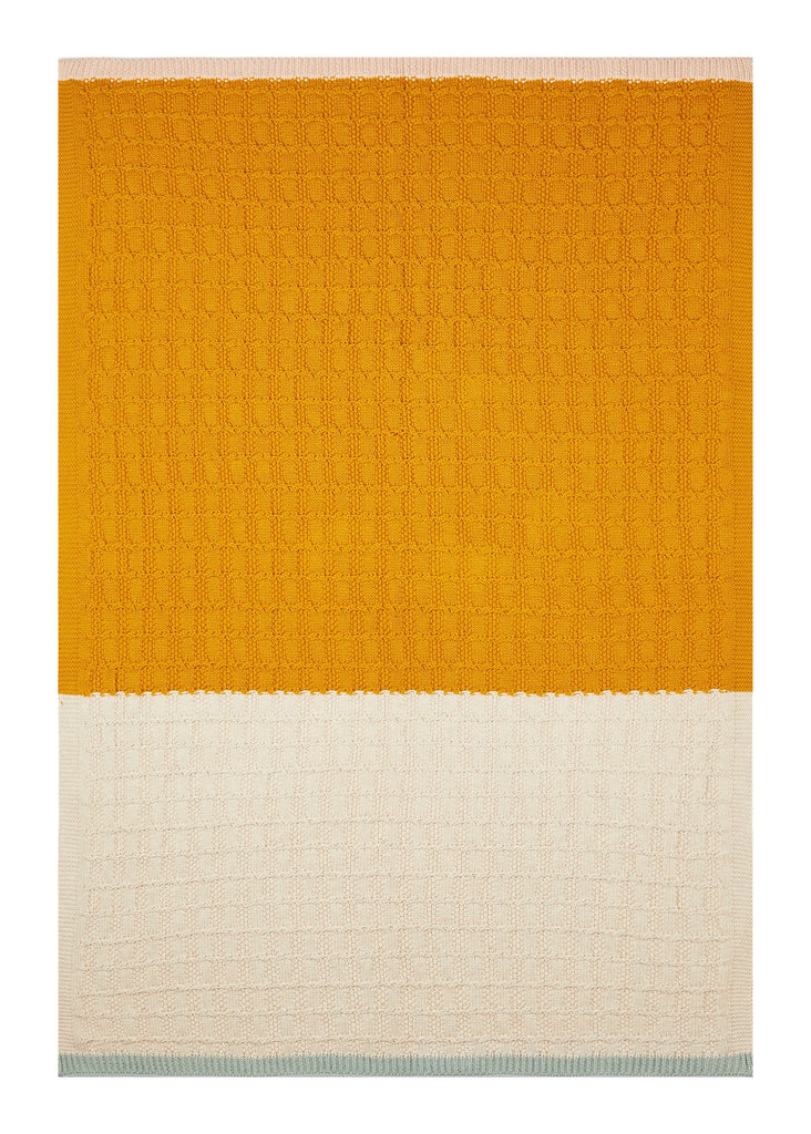 Sophie Home Ltd | Cotton Knit Stroller Pram Baby Blanket - Citrus + Cream