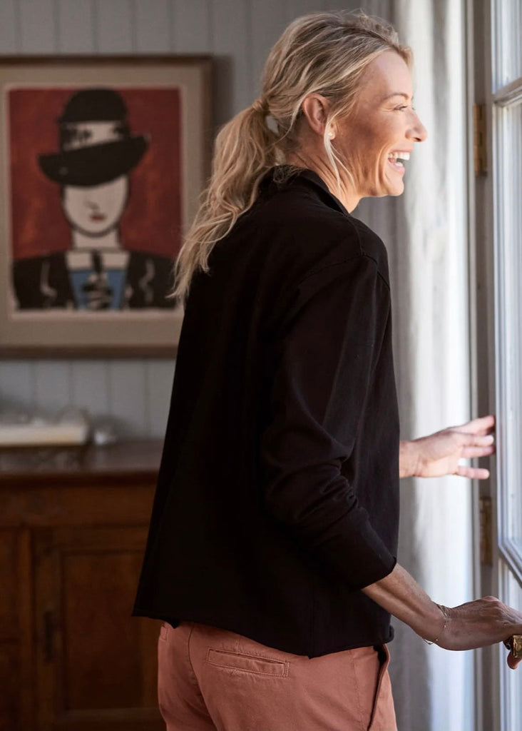 Frank & Eileen | Patrick Popover Henley in Heritage Jersey in Vintage White