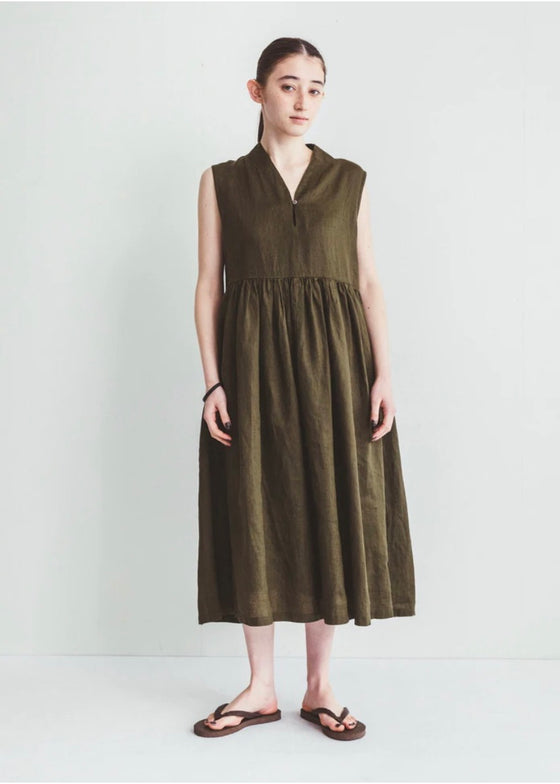 Fog Linen Work | Alise Dress | Olive