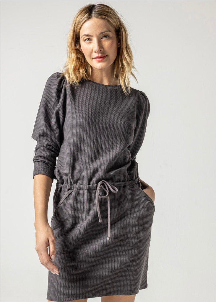 Lilla P | Shirred Sleeve Drawstring Dress