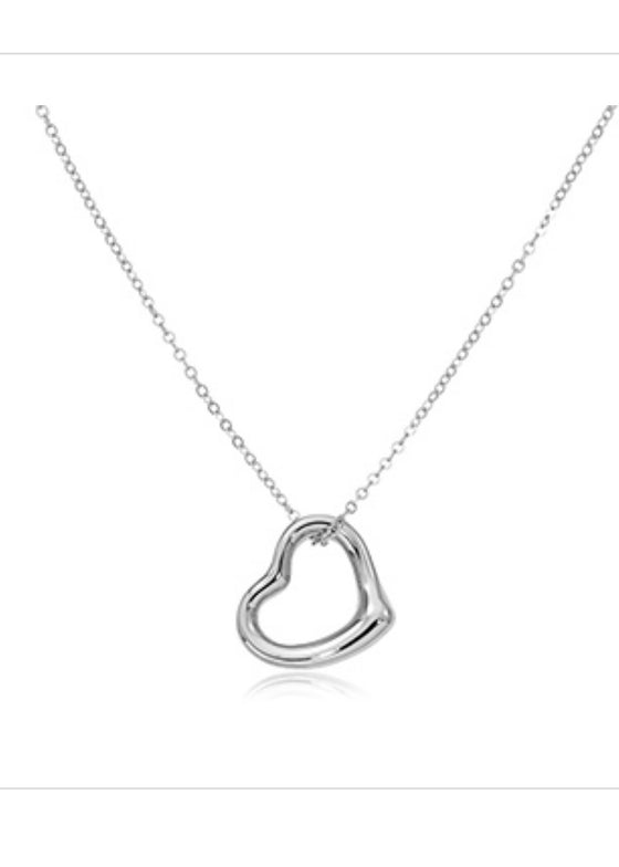 Carla Corp | Sterling Silver Open Heart Pendant Necklace