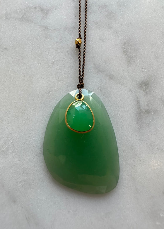 Margaret Solow | Green Chalcedony + Chrysoprase Necklace