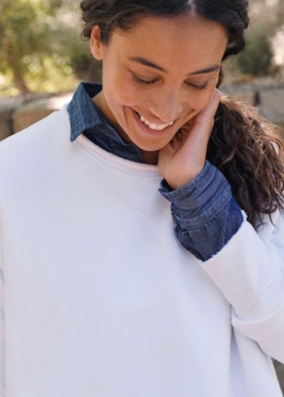 Frank & Eileen | Anna Long Sleeve Capelet in White