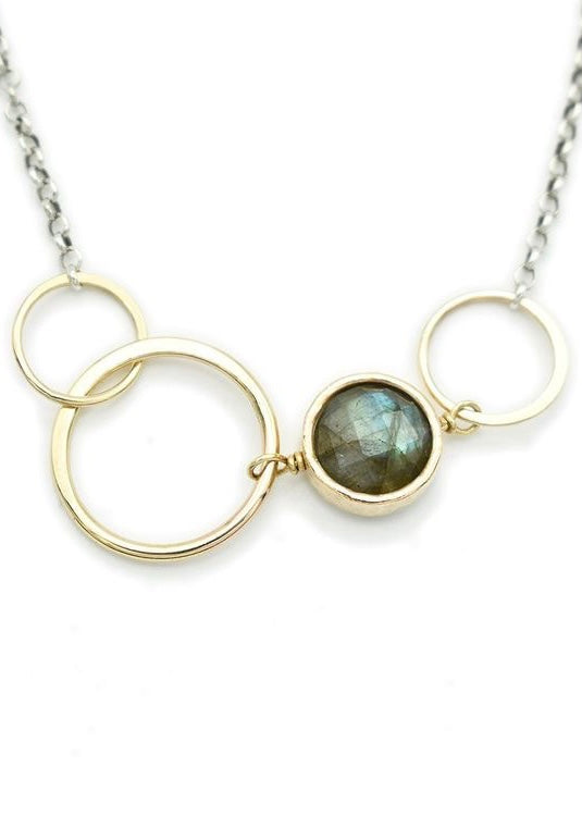 J&I Jewelry | Labradorite + 14kg Filled Necklace on Sterling Silver Chain