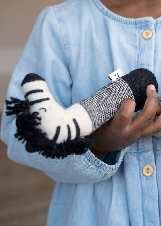 Sophie Home | Cotton Knit Baby Rattle - Zebra