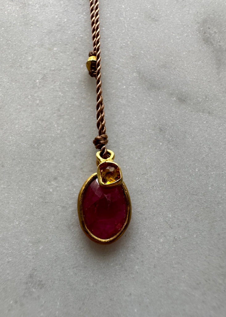 Margaret Solow | Ruby + Diamond Necklace