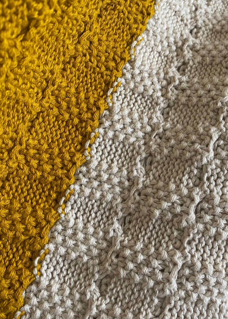 Sophie Home Ltd | Cotton Knit Stroller Pram Baby Blanket - Citrus + Cream