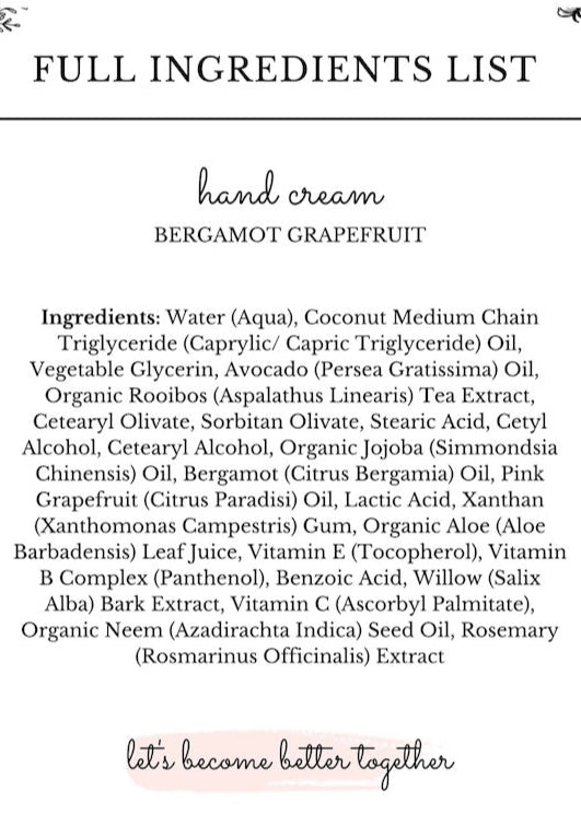 janegee | Bergamot Grapefruit Hand Cream