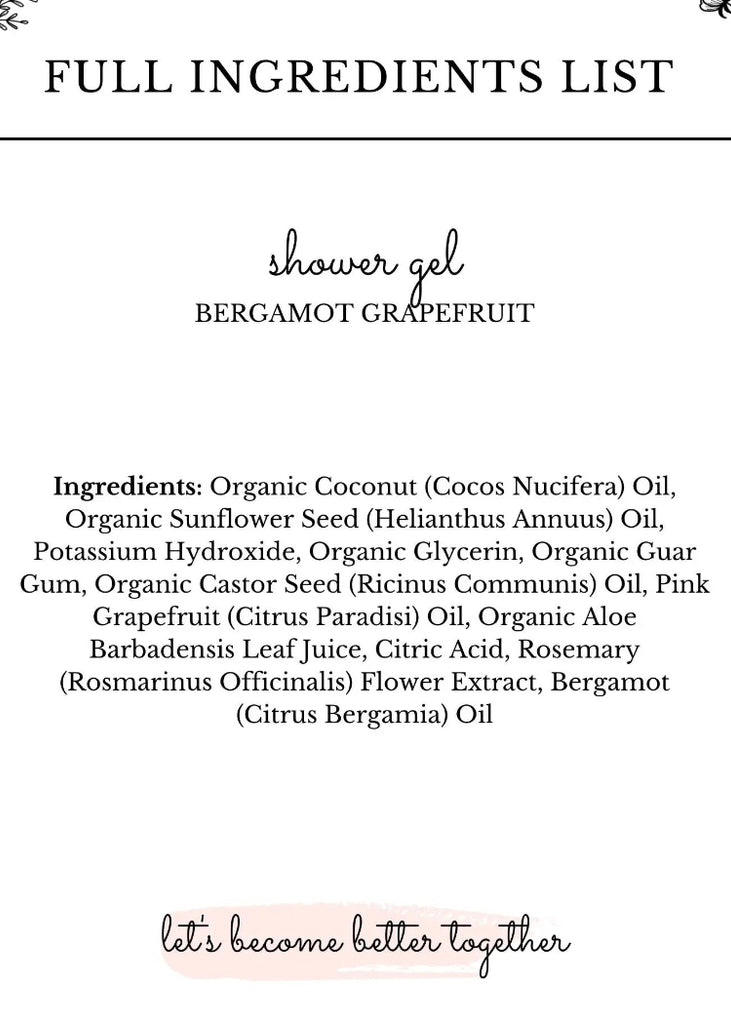 janegee | Bergamot Grapefruit Shower Gel