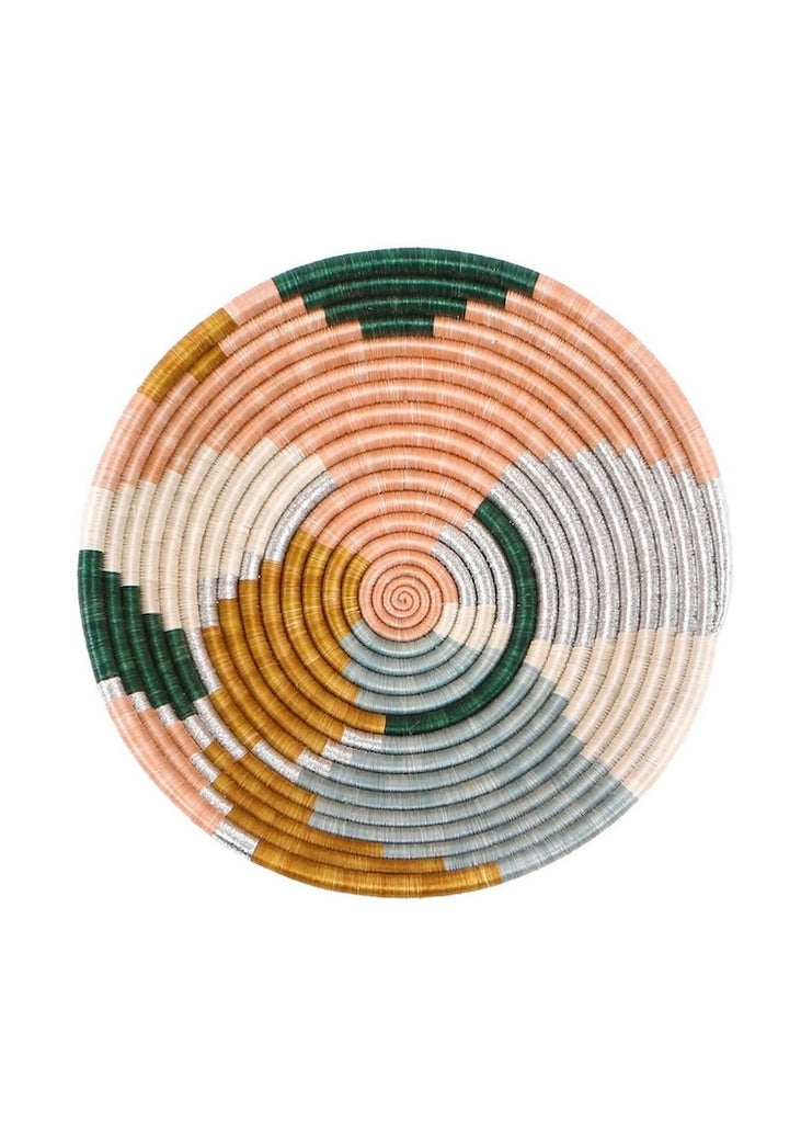 Woven Bowl | Blush | 12" Metallic Floret Kijani
