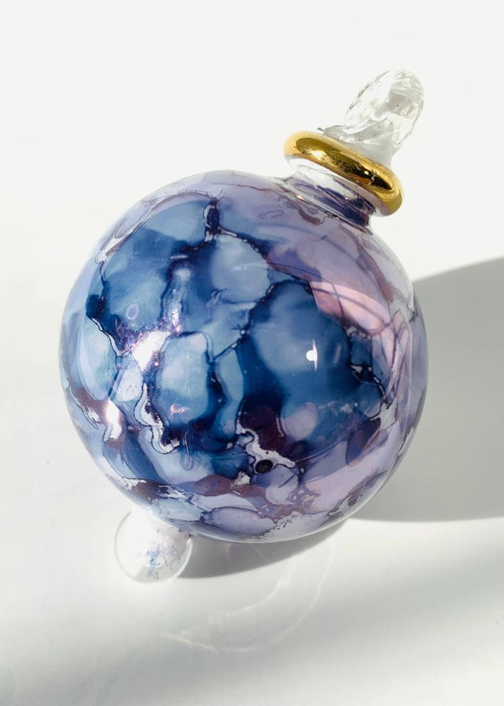 Blown Glass Small Ornament | Blue Splash