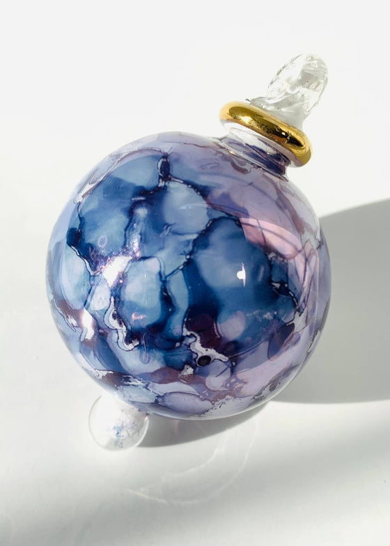 Blown Glass Small Ornament | Blue Splash