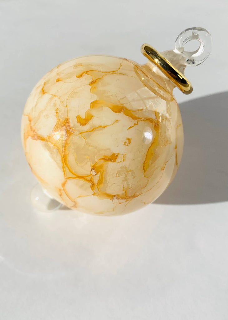 Blown Glass Small Ornament | Yellow Splash