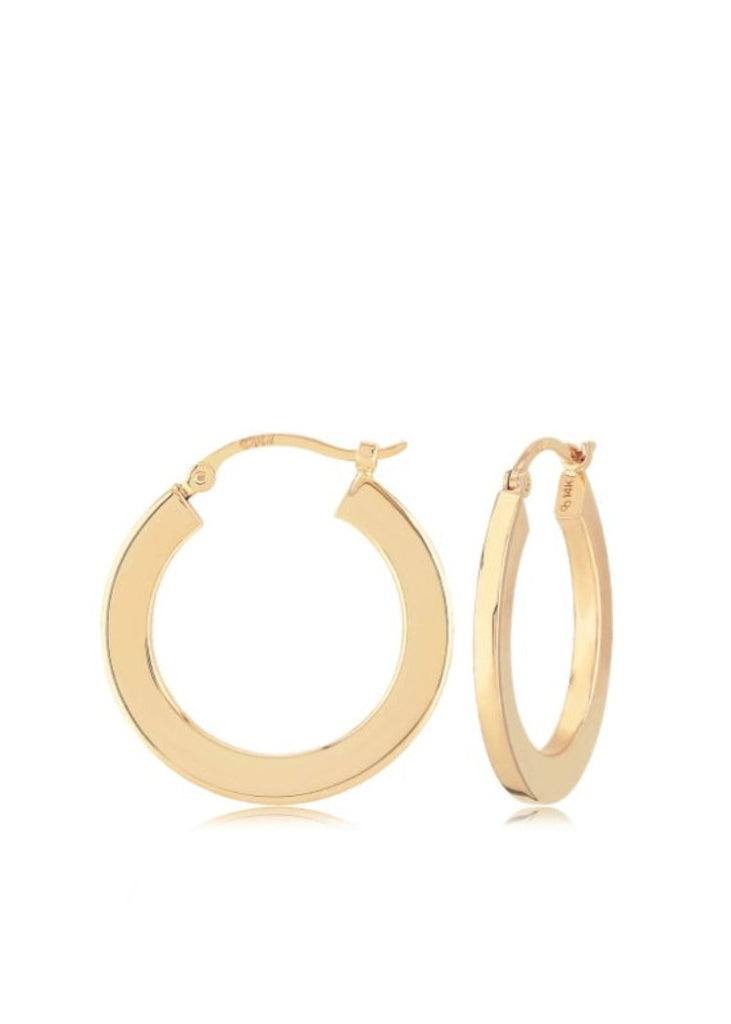 Carla Corp | 14k Gold 20mm Flat Hoop Earrings