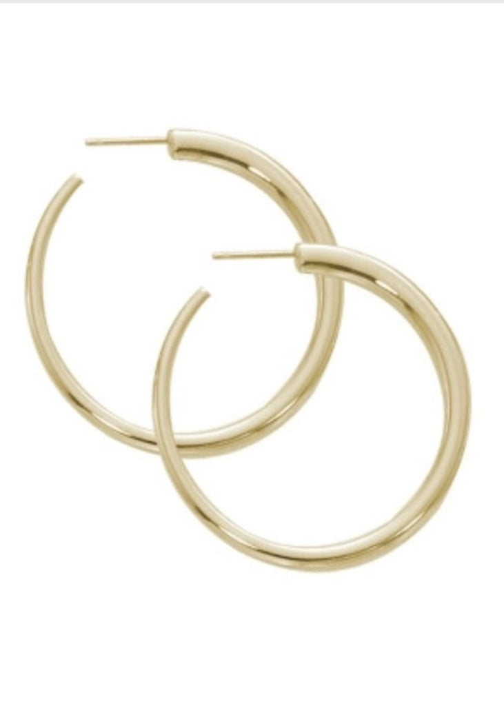 Carla Corp | 14k Gold Medium Round Hoop Earrings