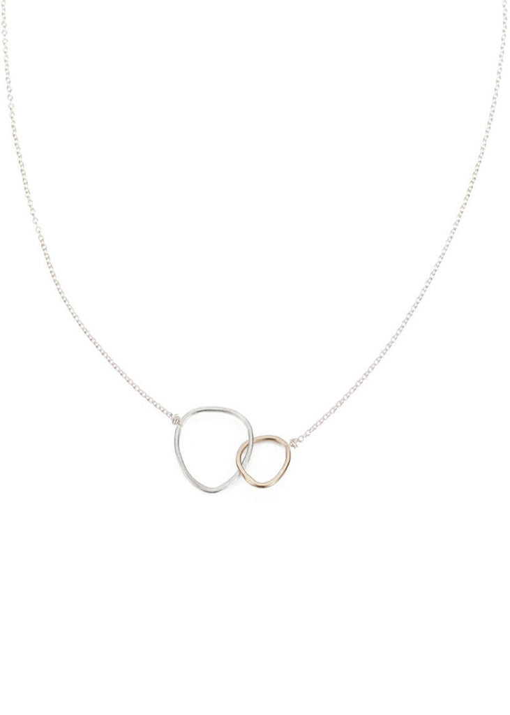 Colleen Mauer | Interlocking Necklace | 2 Loop Gold + Silver