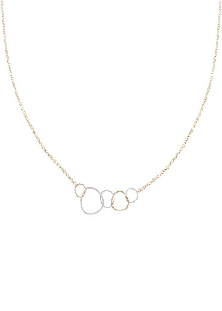 Colleen Mauer | 5 Loop Mini Pebble Necklace | Gold Chain