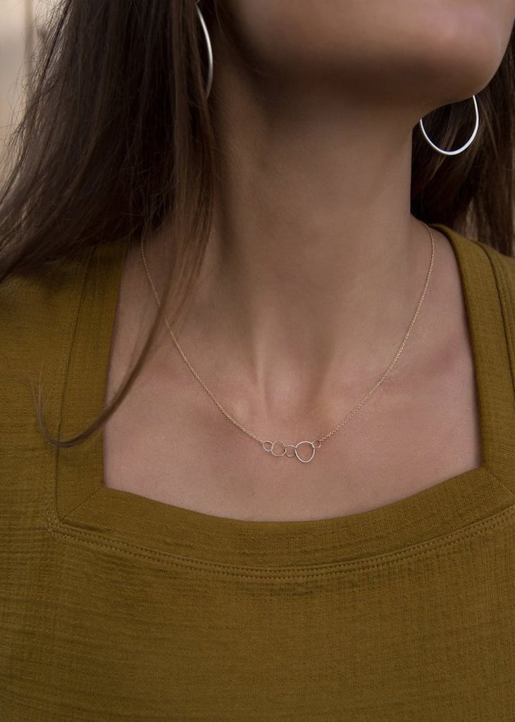 Colleen Mauer | 5 Loop Mini Pebble Necklace | Gold Chain