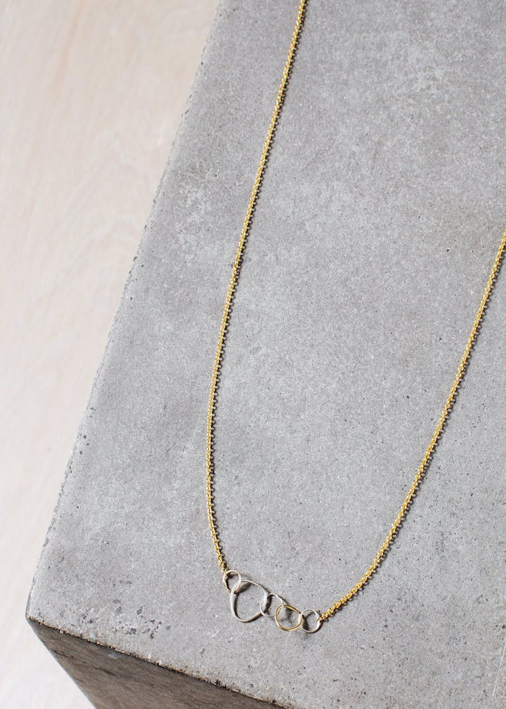 Colleen Mauer | 5 Loop Mini Pebble Necklace | Gold Chain