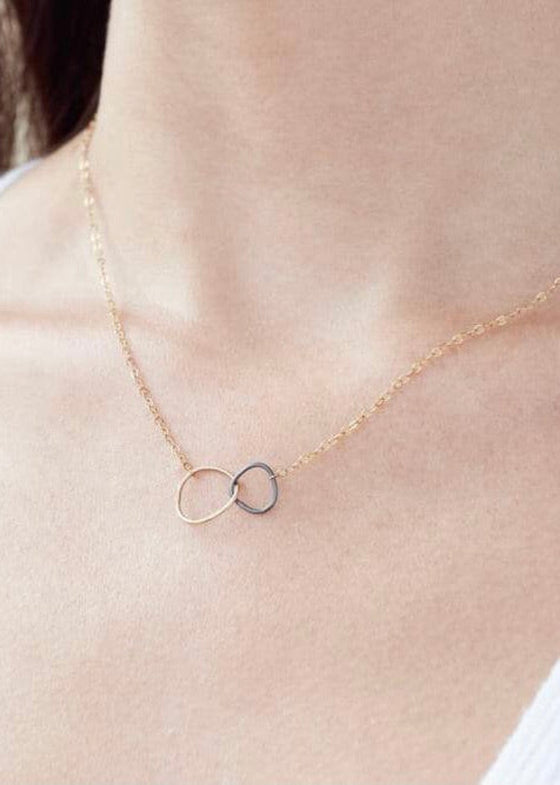 Colleen Mauer Designs | Black + Rose Gold Interlocking Necklace