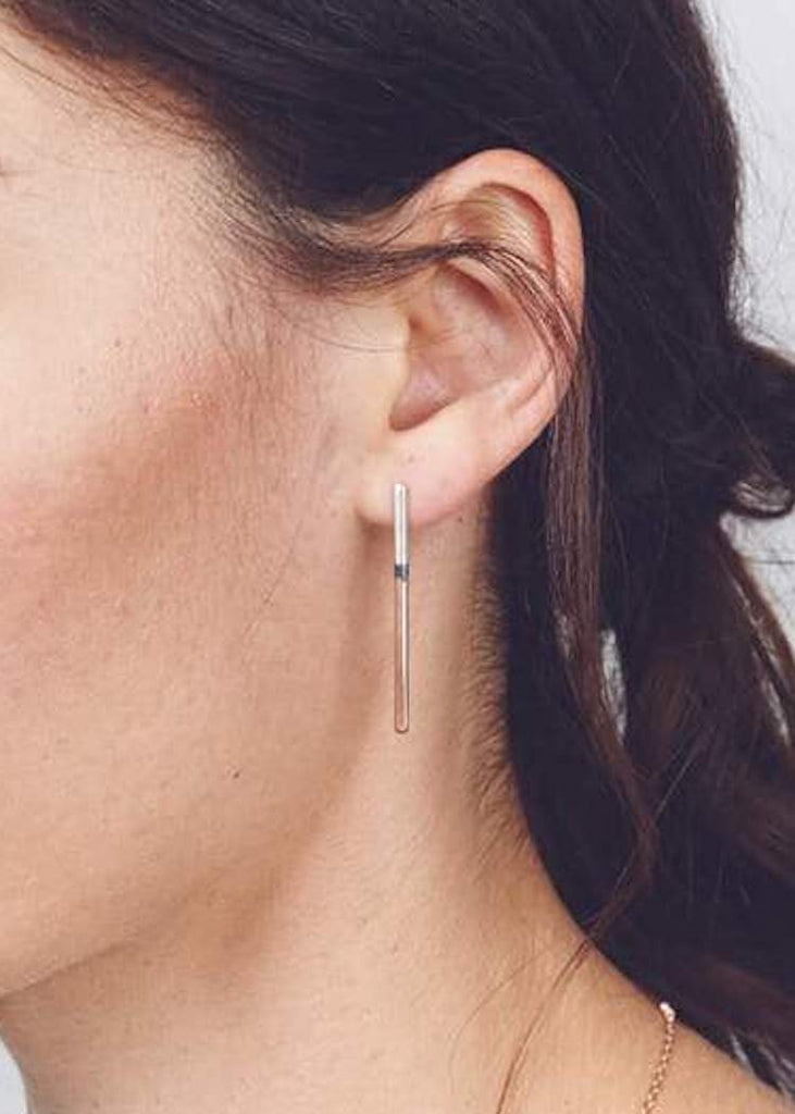 Colleen Mauer| Short Tri-Toned Virga Post Earrings