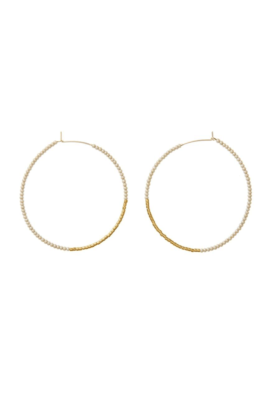 Sidai Designs | Large Hoop Earrings - Taupe/Gold