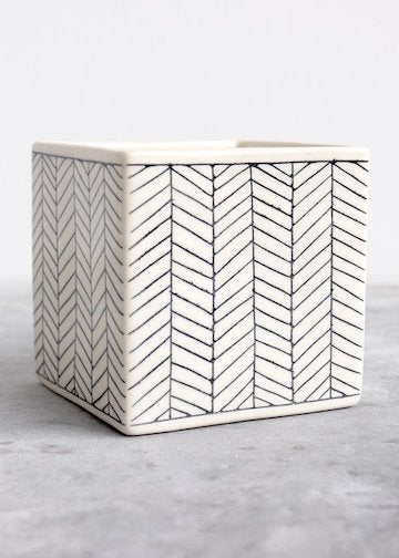 Elizabeth Benotti | Square Herringbone Planter Small