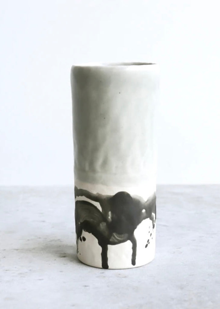 Elizabeth Benotti | Pinched Splatter Tumbler | Seafoam