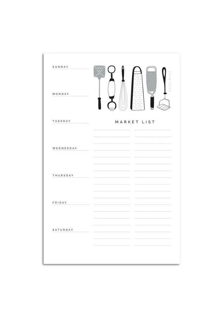 Hazelmade | Meal Planner Kitchen Utensils Notepad