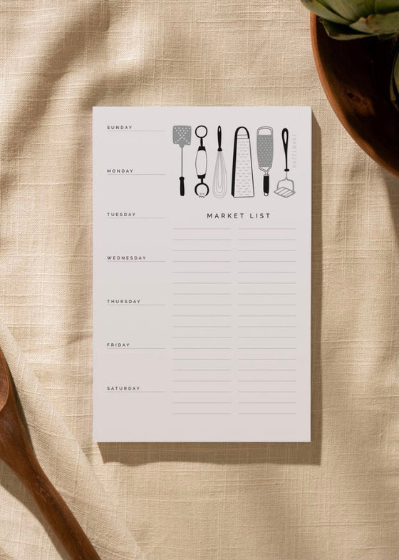 Hazelmade | Meal Planner Kitchen Utensils Notepad