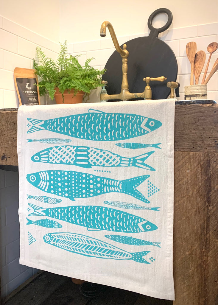 Organic Cotton Kitchen Towel | Sardines