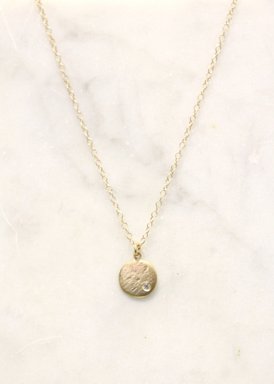 Victoria Cunningham | 14k Gold Large Disc Necklace