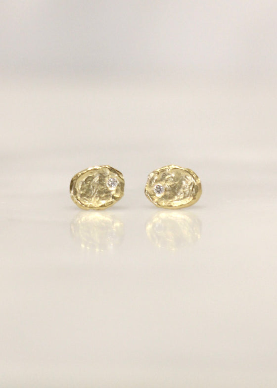 Victoria Cunningham | 14k Gold + Diamond Flake Stud Earrings