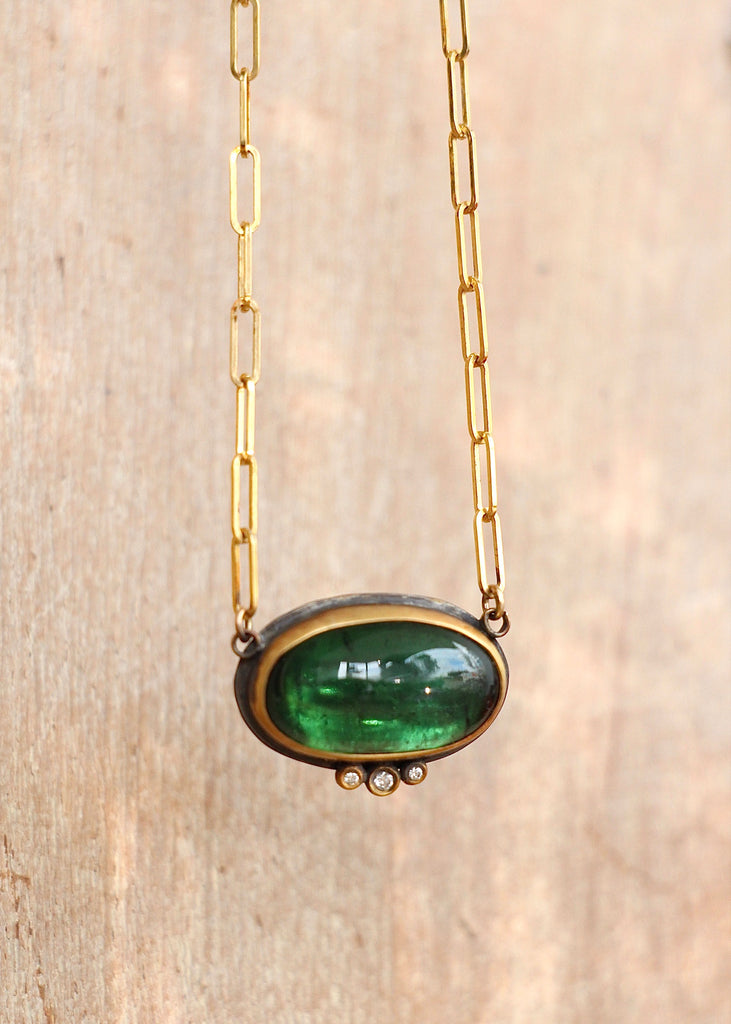 Ananda Khalsa | Oval Green Tourmaline Necklace