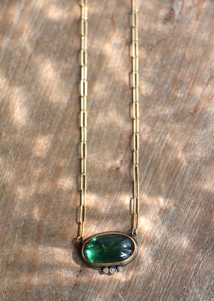 Ananda Khalsa | Oval Green Tourmaline Necklace