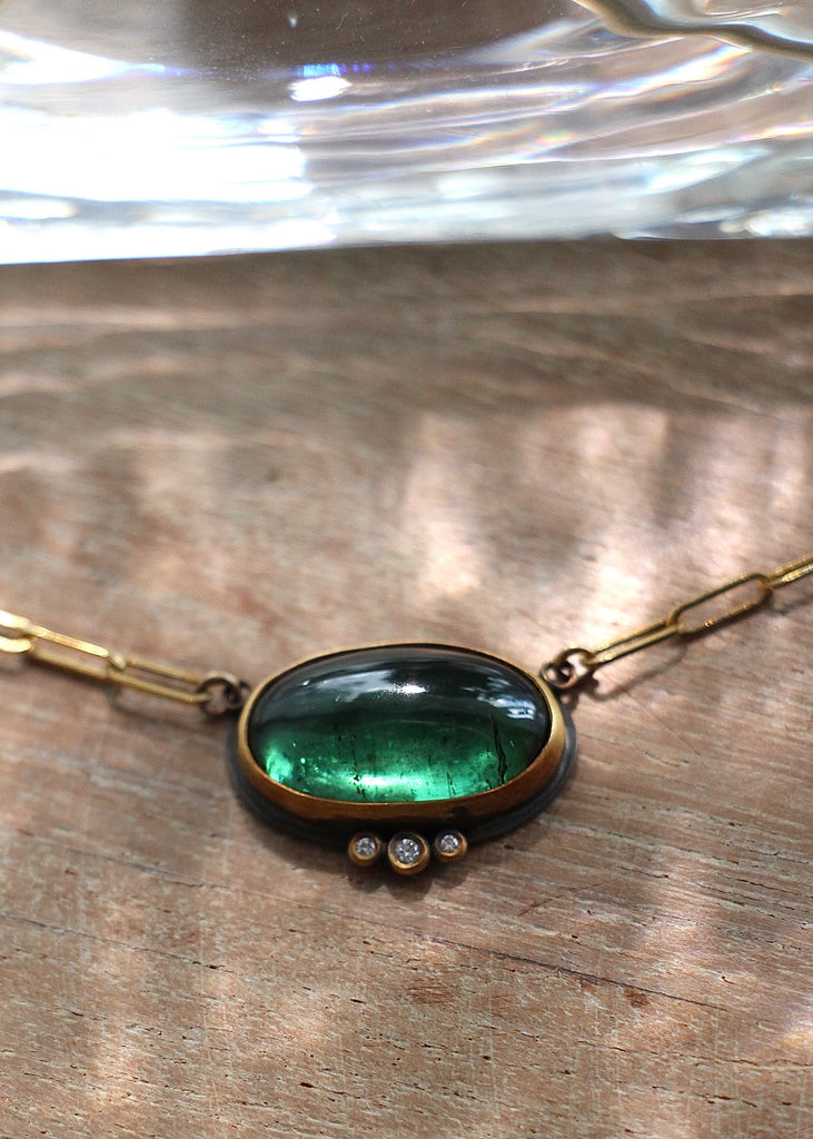 Ananda Khalsa | Oval Green Tourmaline Necklace