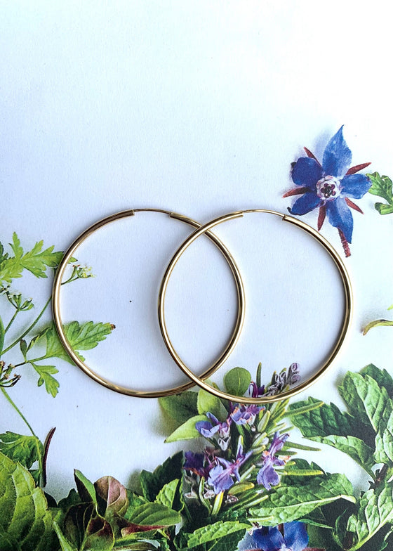 14k 1.5x40mm Endless Hoop