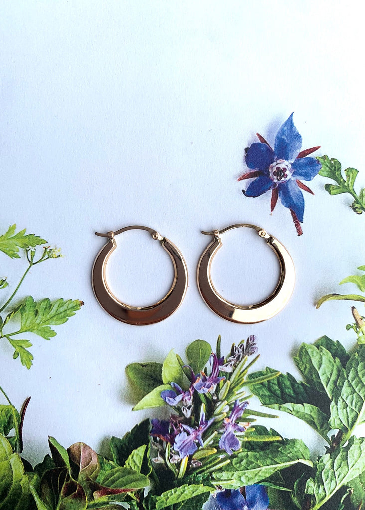 14k Flat Hoop