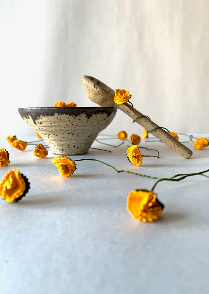 Gina DeSantis Ceramics | Luna Spoon + Spice Bowl Set - Sand