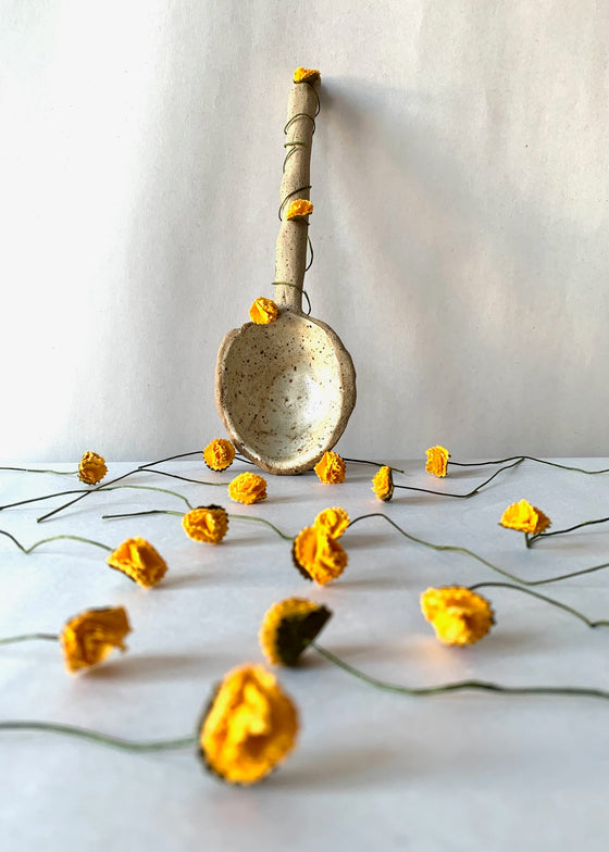 Gina DeSantis Ceramics | Hand Built Serving Spoon - Sand