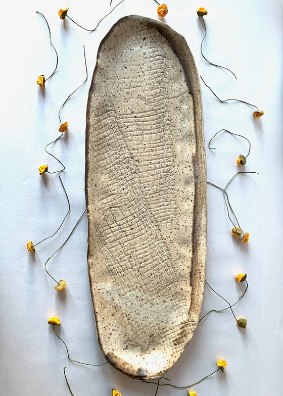 Gina DeSantis Ceramics | Luna Textured Oval Tray