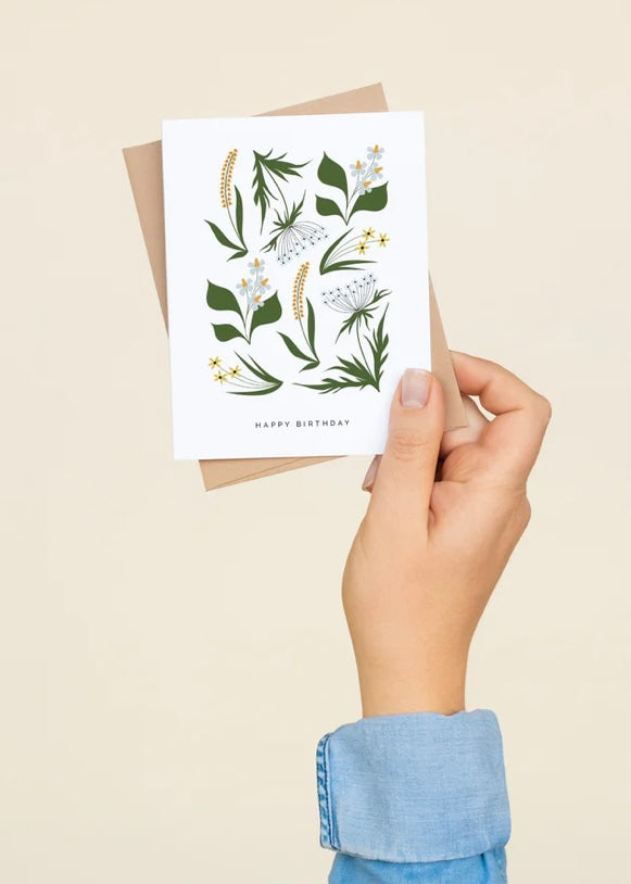 Hazelmade | Note Card "Happy Birthday" Wildflowers
