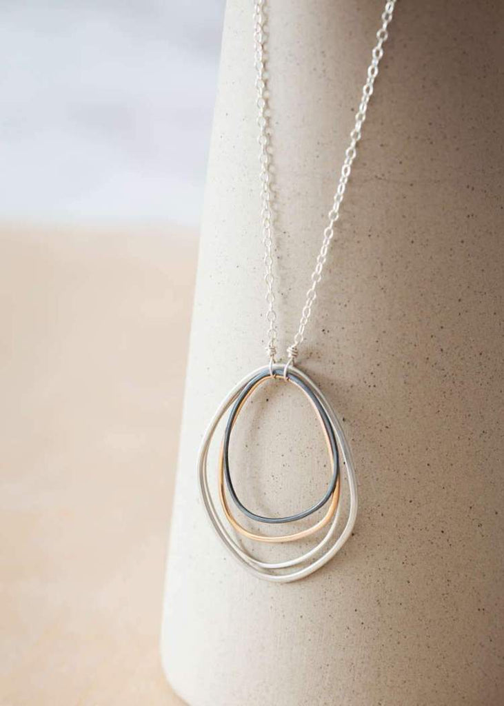Colleen Mauer | Large Topography Necklace | Gold + Silver