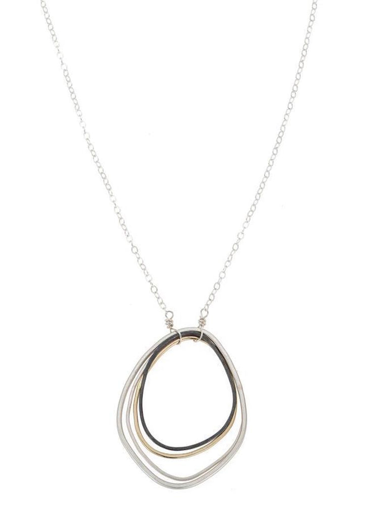 Colleen Mauer | Large Topography Necklace | Gold + Silver