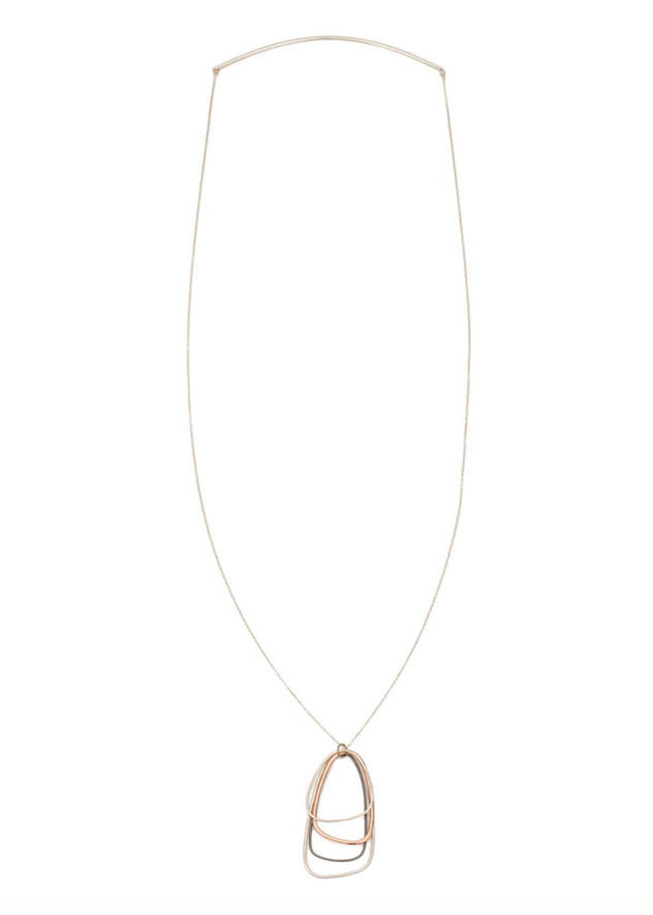 Colleen Mauer | Long Tri-Toned Triangle Necklace