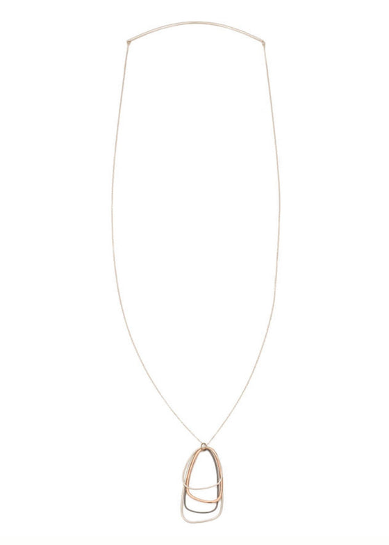 Colleen Mauer | Long Tri-Toned Triangle Necklace