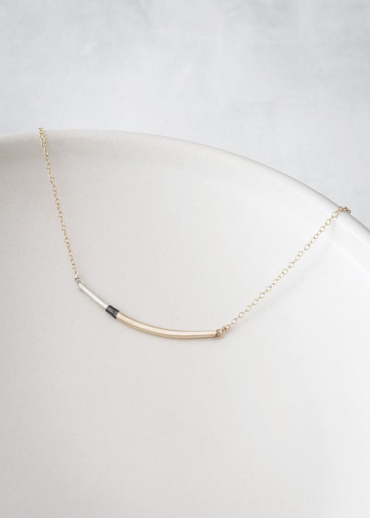 Colleen Mauer | Tri-Toned Arc Necklace + Gold Chain