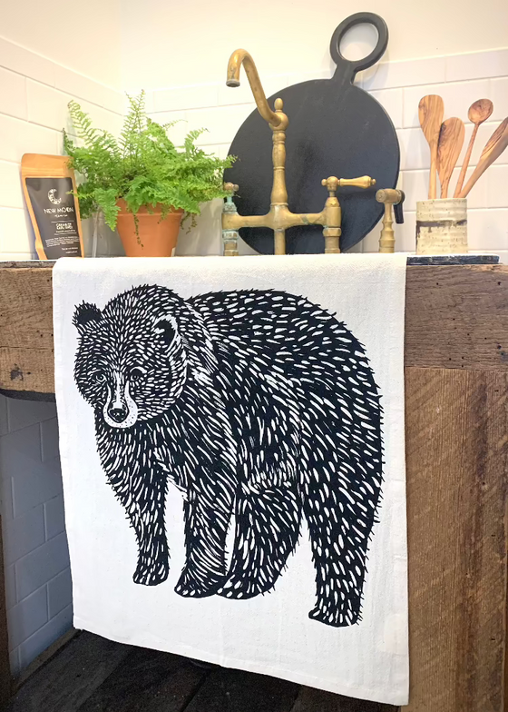 Organic Cotton Kitchen Towel | Black Bear